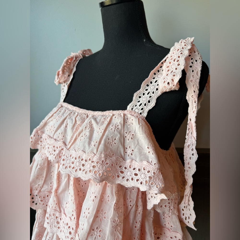 Petal & Pup Light Pink Ruffle tiered eyelet tank top NWT size XL - Picture 6 of 9